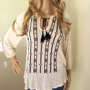 NWT Lucky Brand Shirt Top Boho Ling sleeve